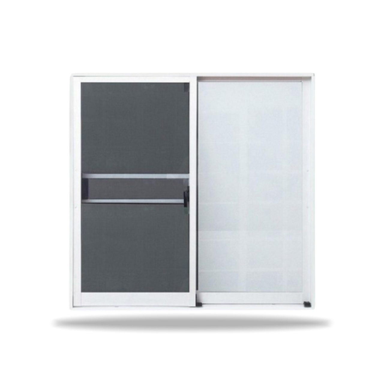 LYNN หน้าต่าง2บล.X LP-X3-W07-00 150x110cm. อบขาว มีมุ้ง